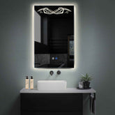 Specchio LED Verticale | Pulsanti touch | Funzione anti-appannamento | Luce bianca neutra - Reyze Serie Good Vibes Modello 6